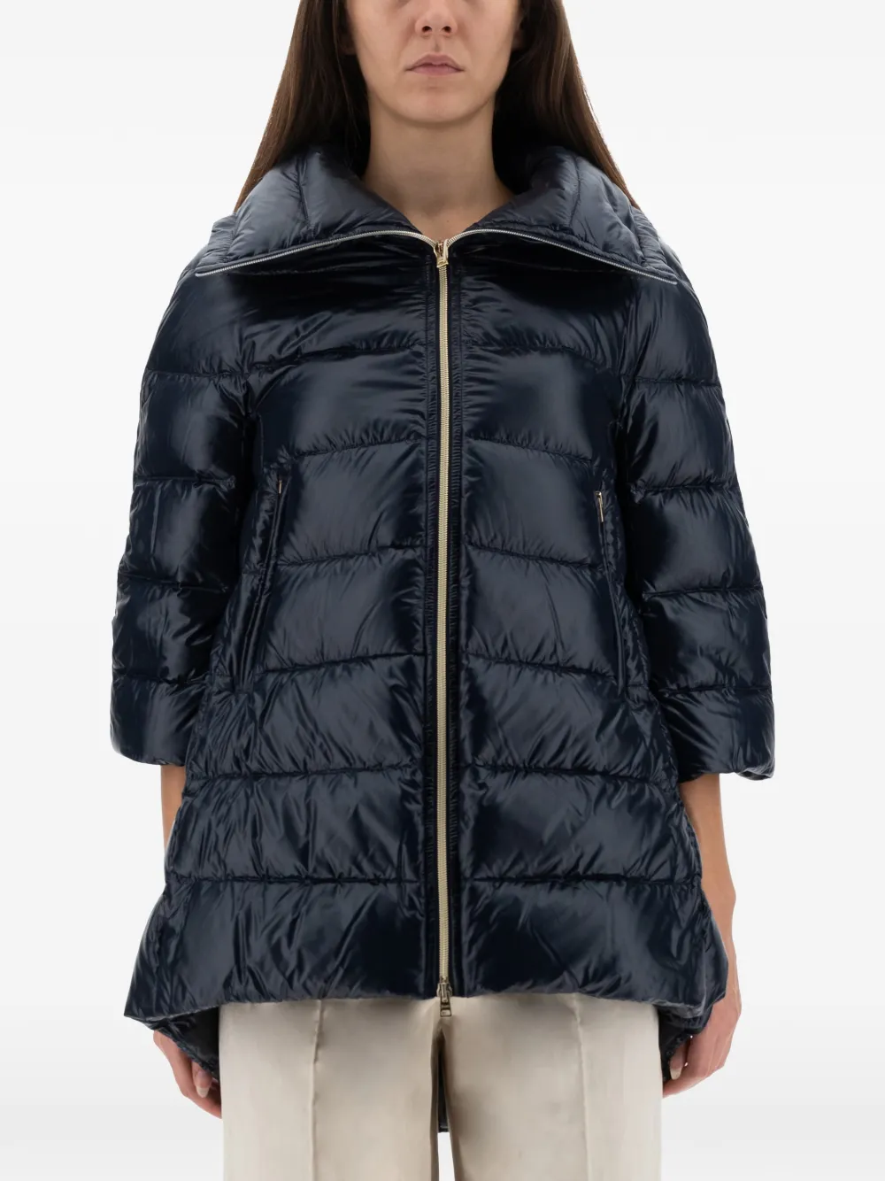 Herno zip quilted coat | Blue | Image 1