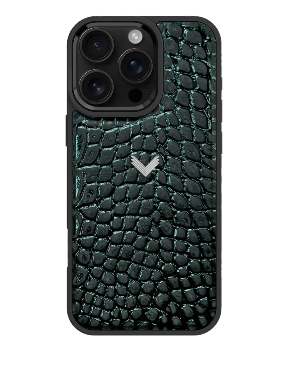 VELANTE crocodile-texture iPhone 16 Pro case | Green | Image 1
