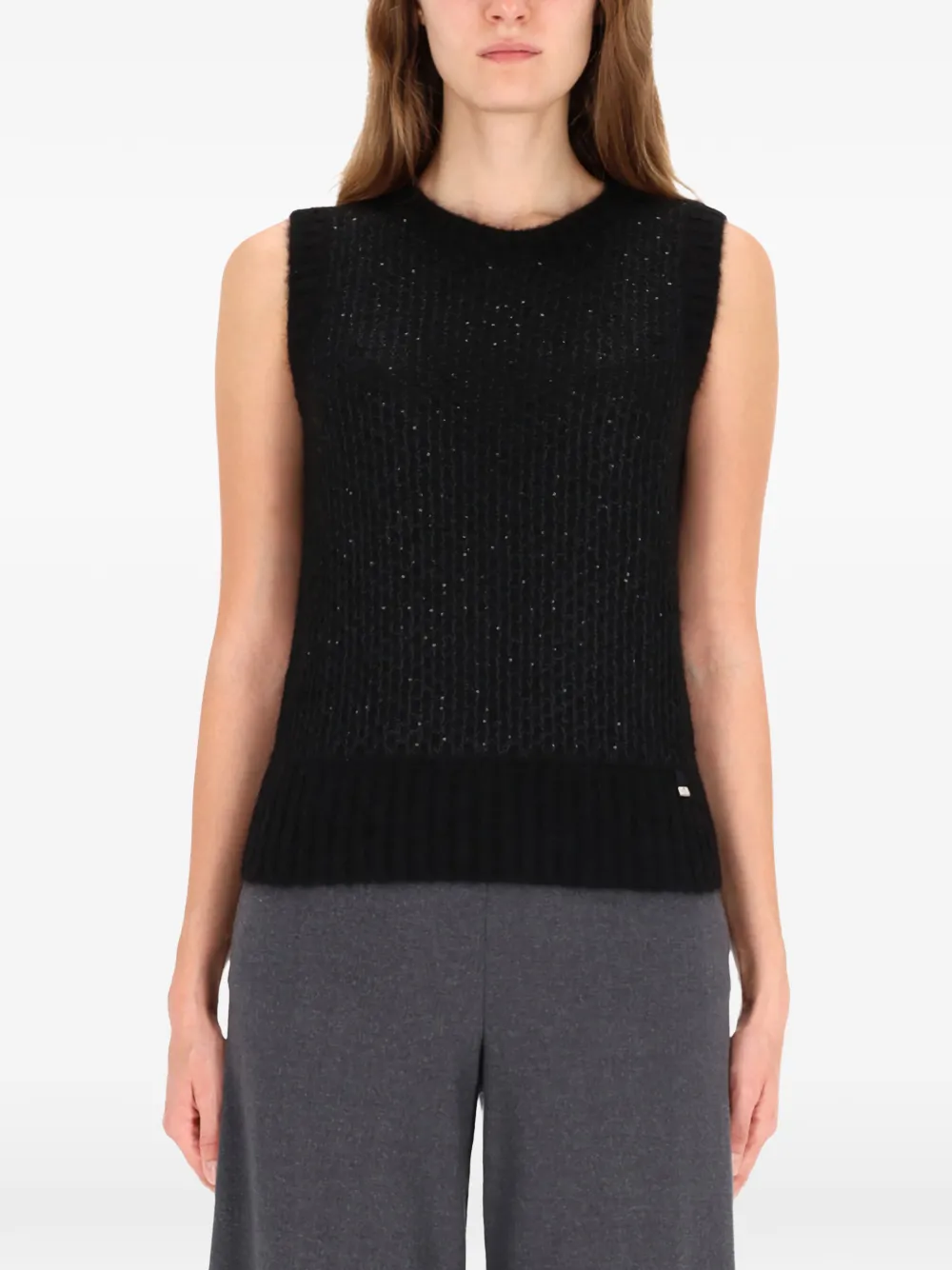 Herno knitted sleeveless top - Nero