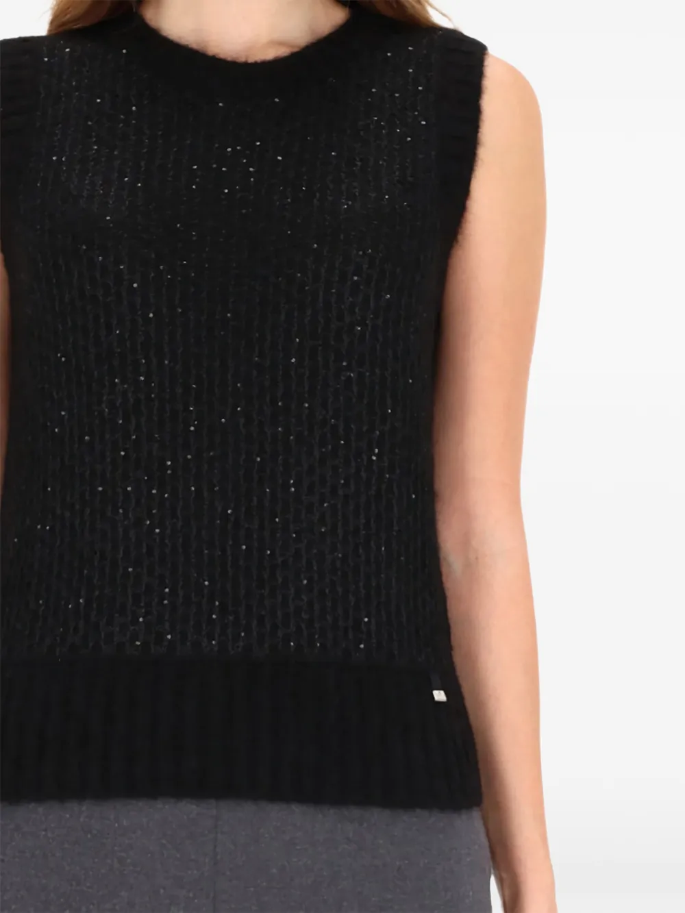  Herno Knitted Sleeveless Top - Black 