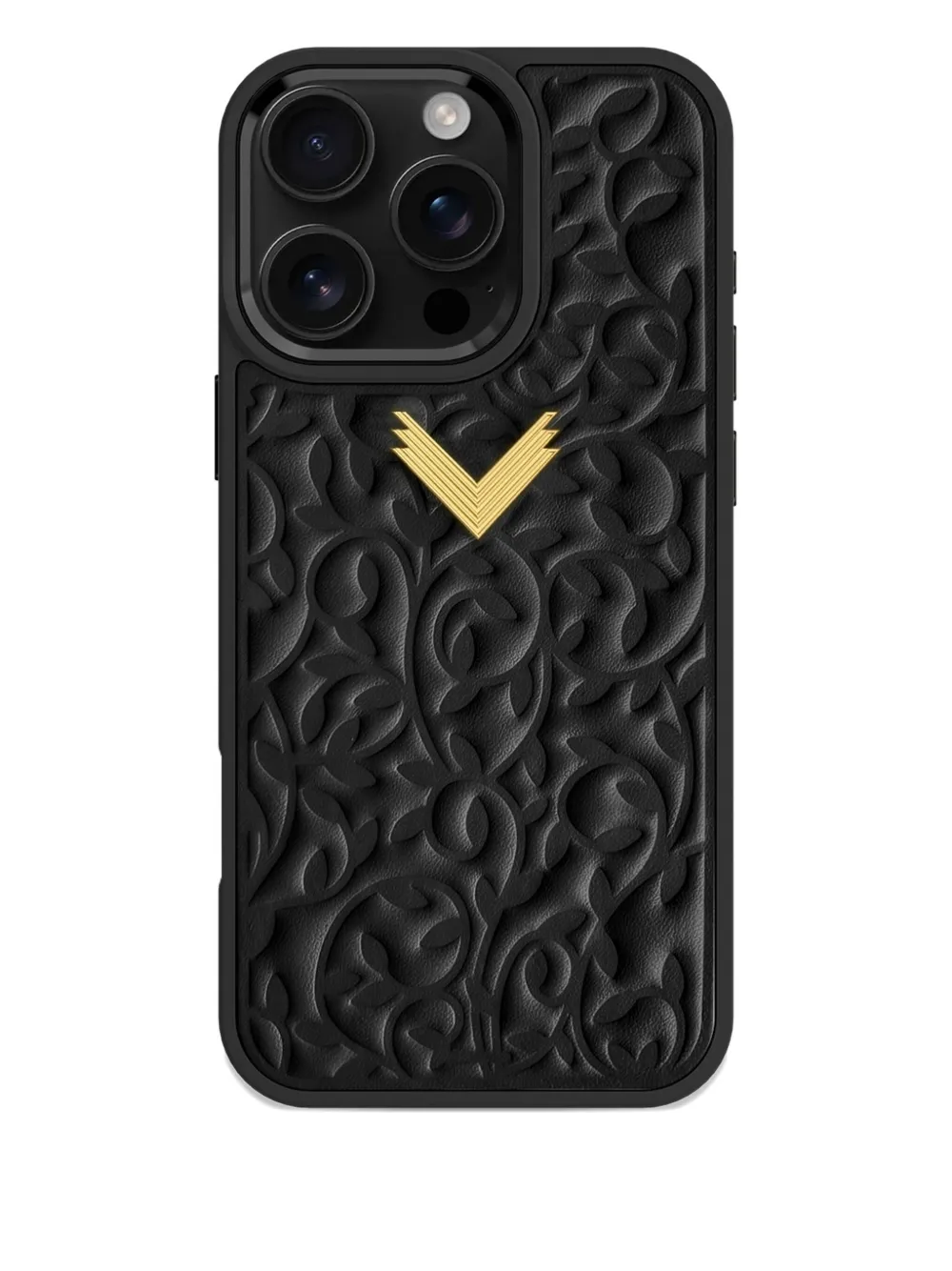 VELANTE floral-embossed iPhone 16 Pro phone case | Black | Image 1