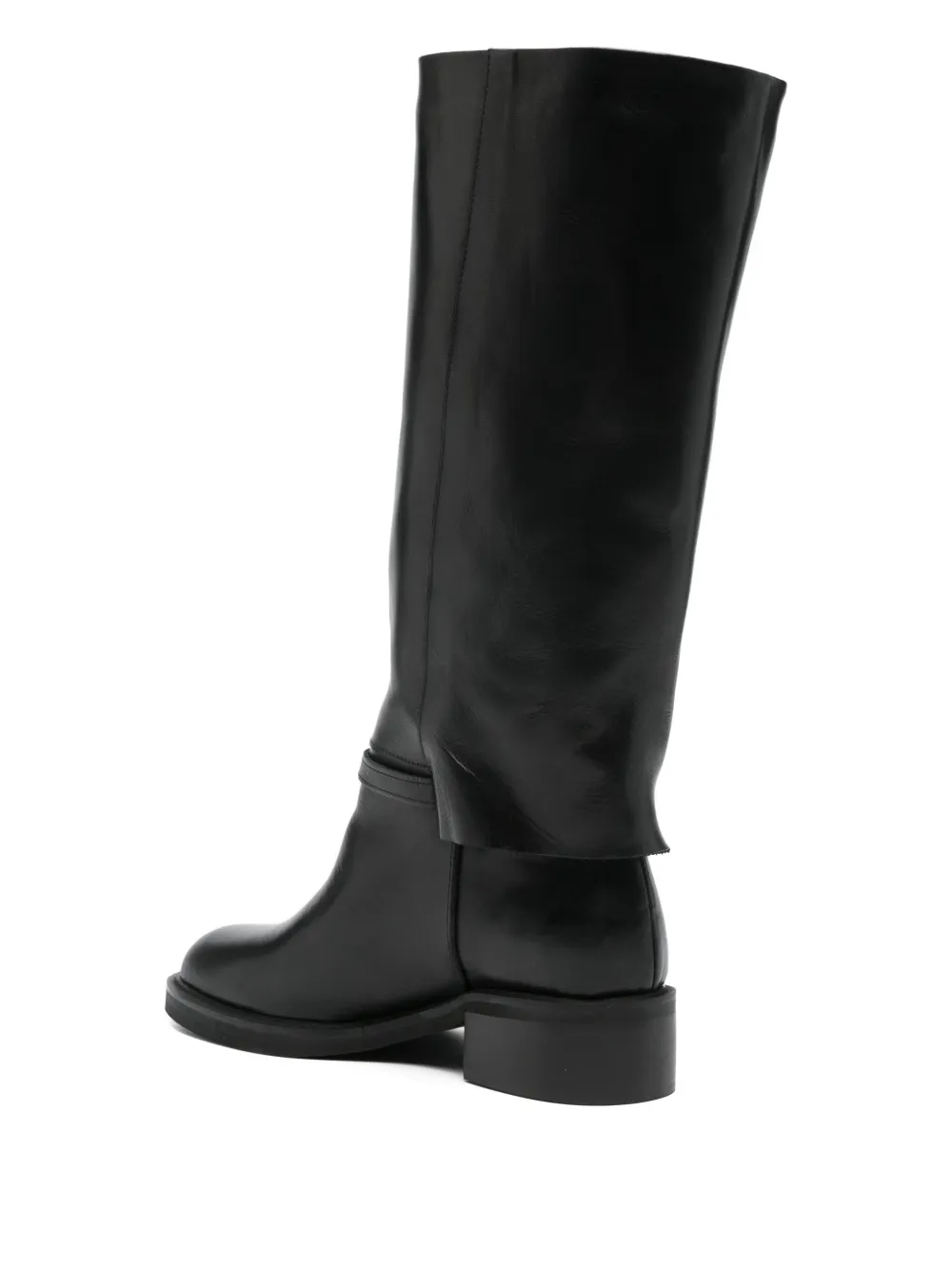 Progetto Buckle-detail Leather Boots In Black