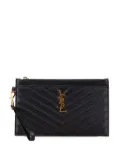 Saint Laurent Pre-Owned 2020 Large Grain De Poudre Chevron Monogram Bill pouch - Black