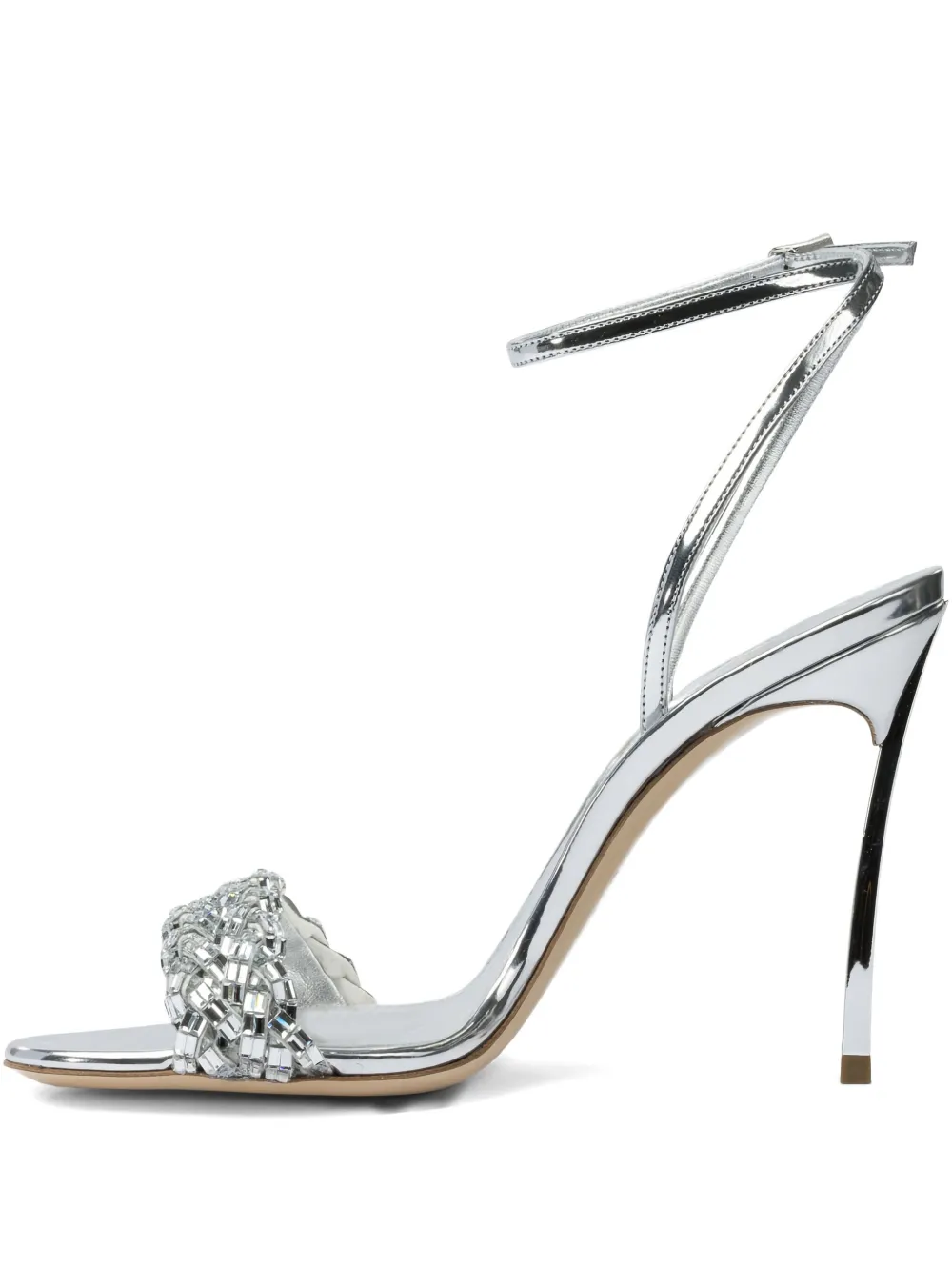 Casadei 100mm Interstellar crystal-embellished sandals Silver
