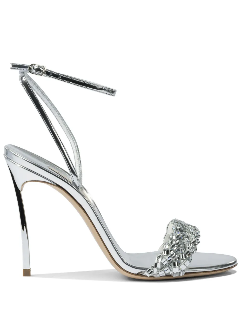 Casadei 100mm Interstellar crystal-embellished sandals Silver