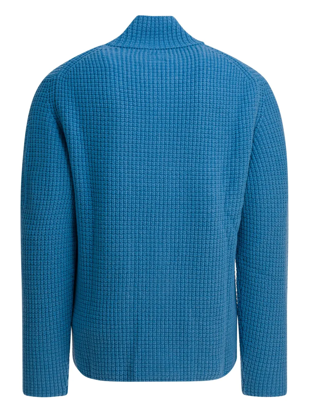 C.p. Company Lambswool Sweater With High Collar And Pocket In Blue