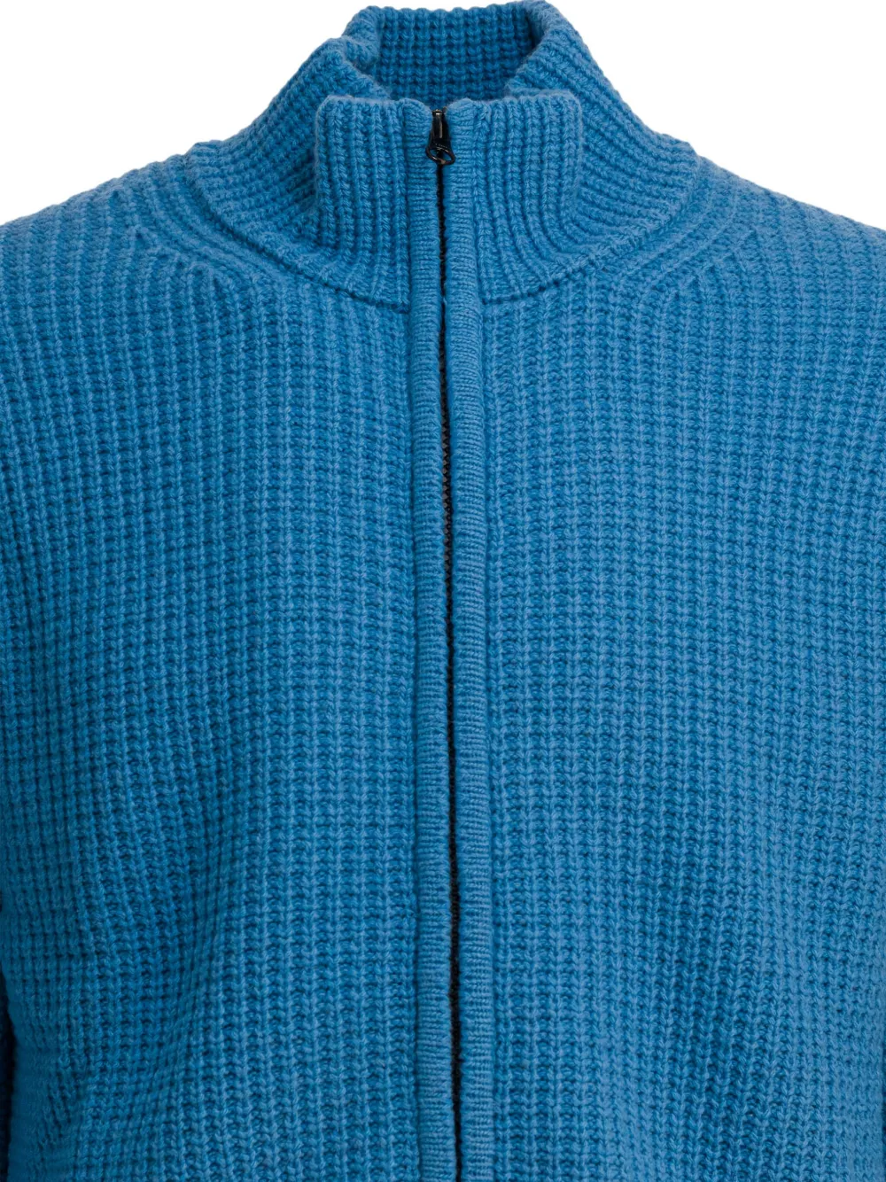 C.p. Company Lambswool Sweater With High Collar And Pocket In Blue