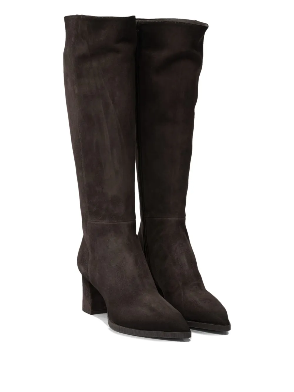 Santoni 65mm block-heel suede boots Brown