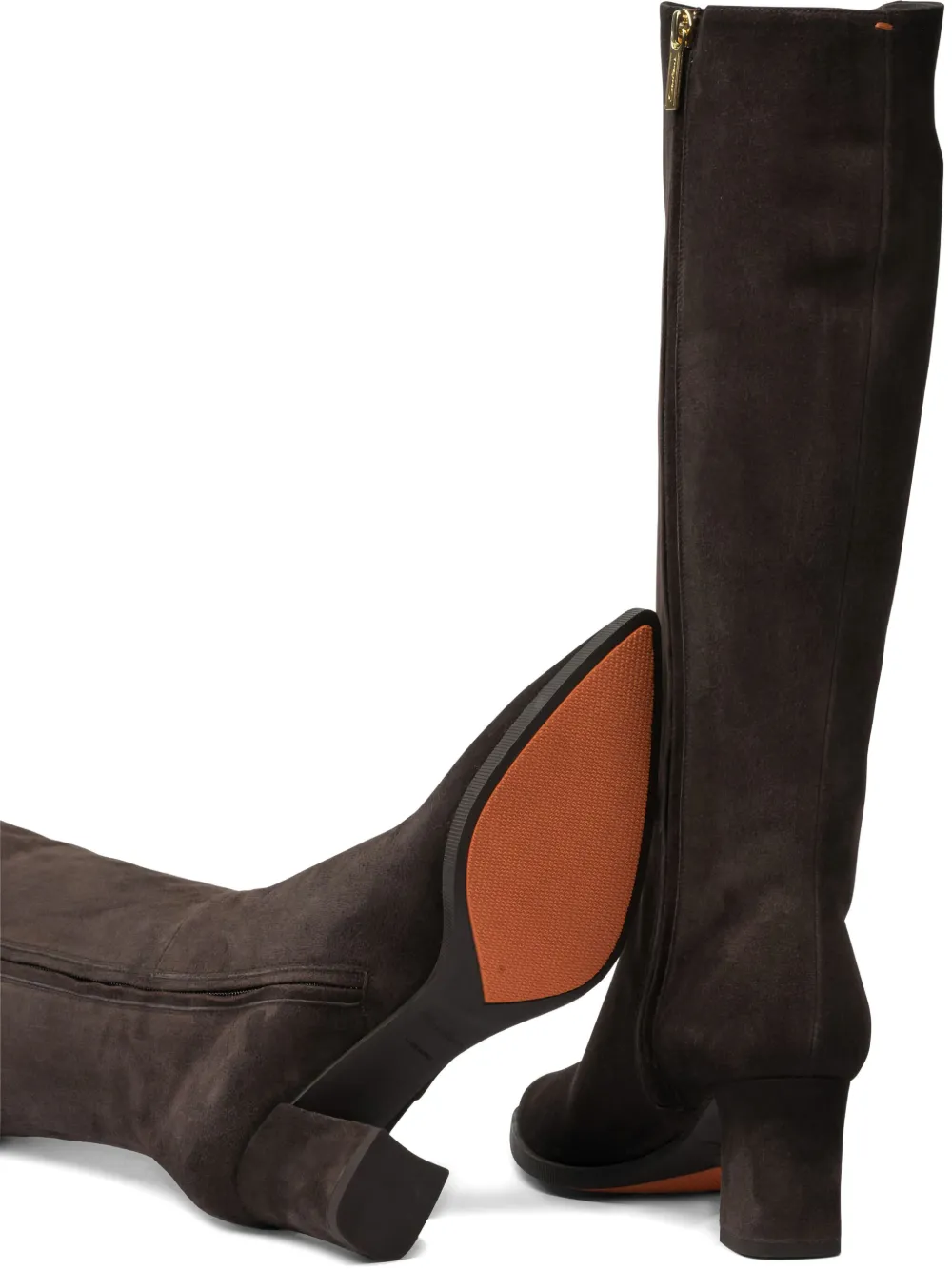 Santoni 65mm block-heel suede boots Brown