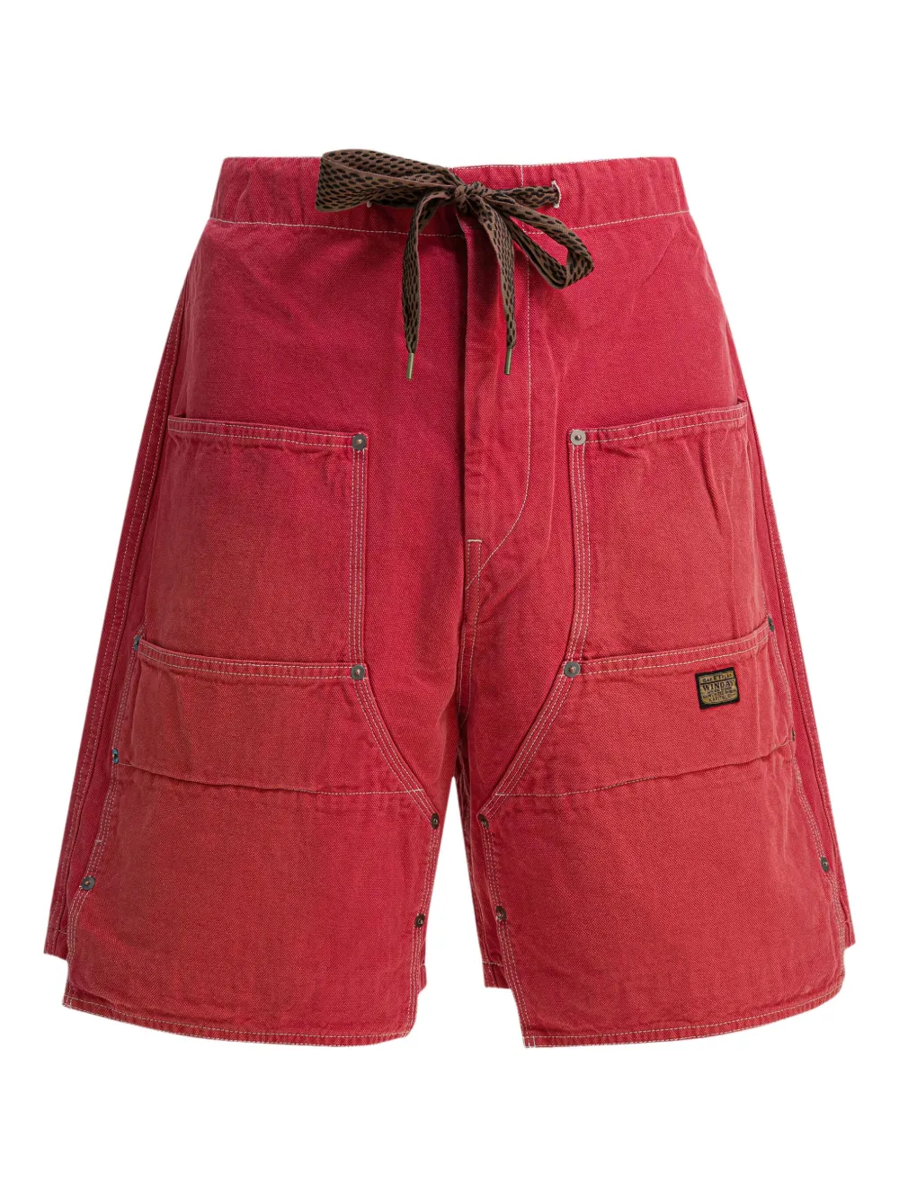 KAPITAL drawstring cotton shorts | Red | Image 1