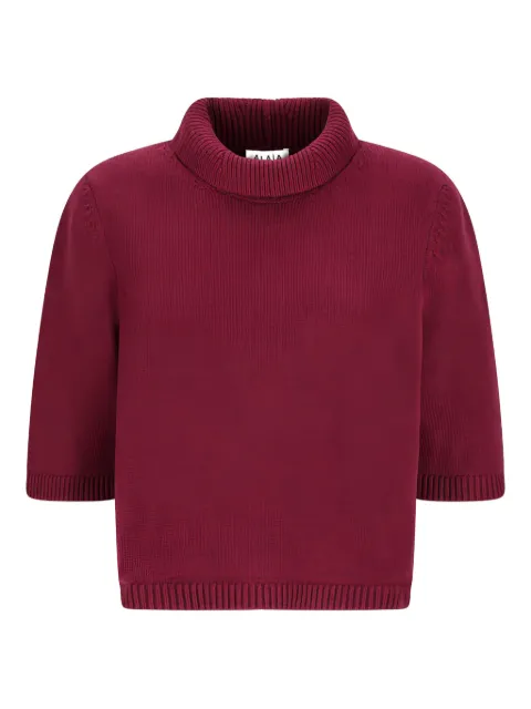 Alaïa playera manga corta con cuello vuelto