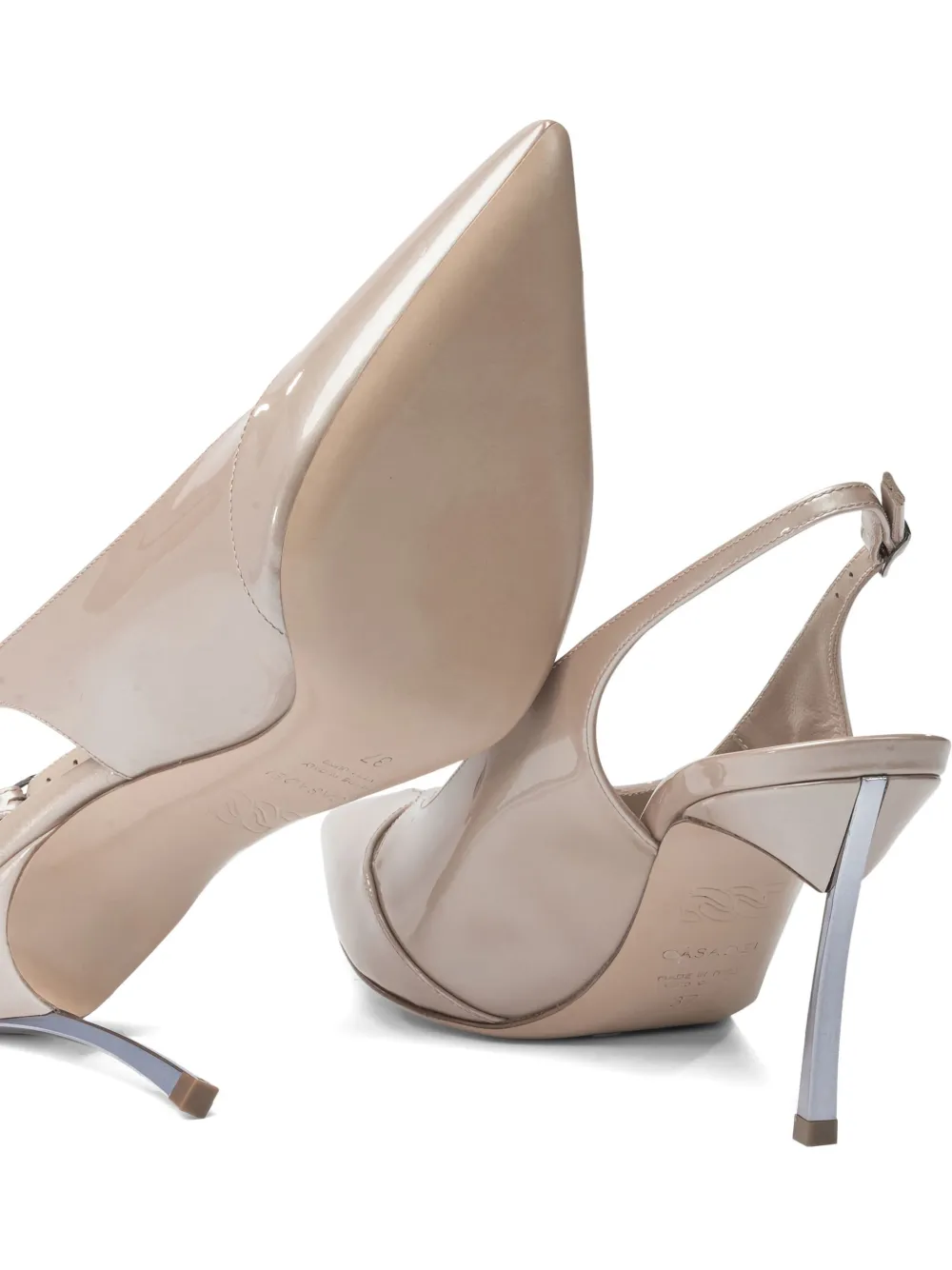 Casadei 80mm Samurai Blade slingback pumps Beige