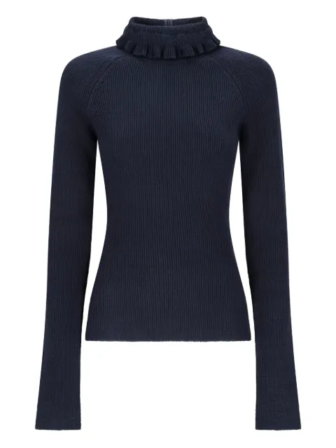 Alaïa ruffled long-sleeve top