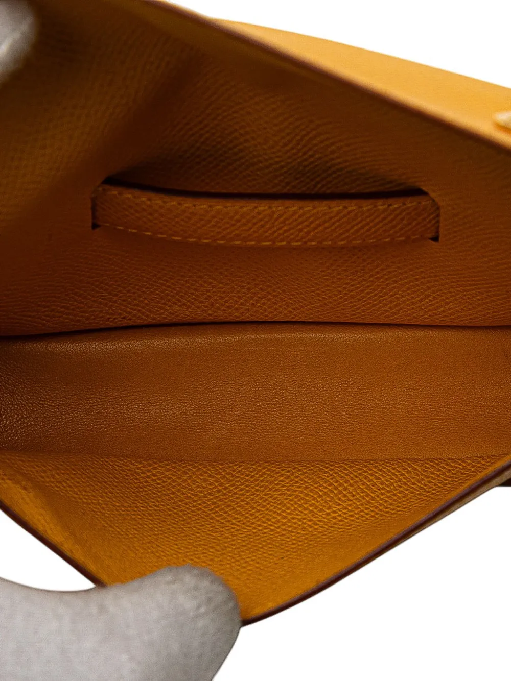 Pre-owned Hermes 1997 Courchevel Pochette Belt Bag In Yellow