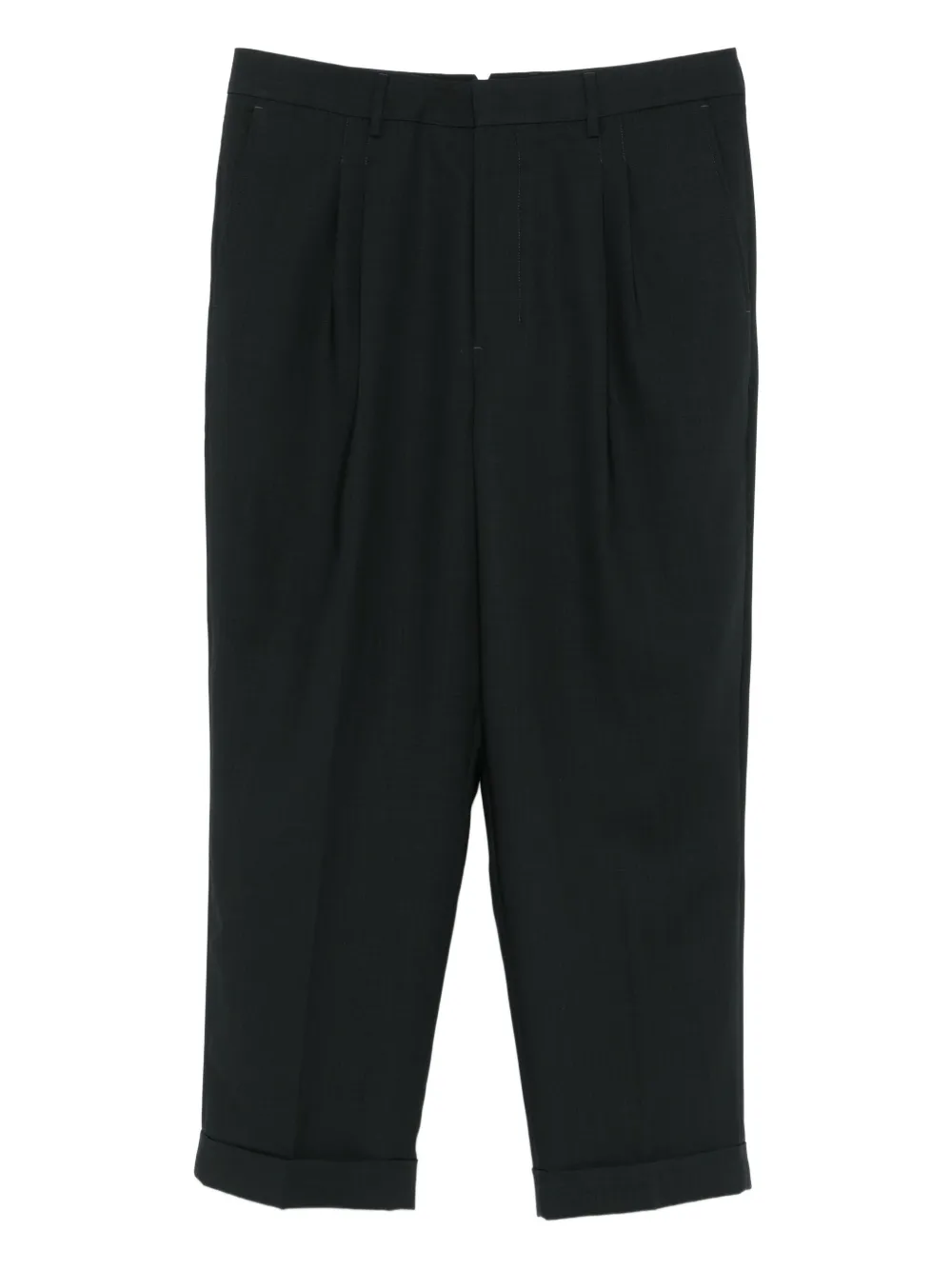 AMI Paris pleated cropped trousers | Grey | Image 1