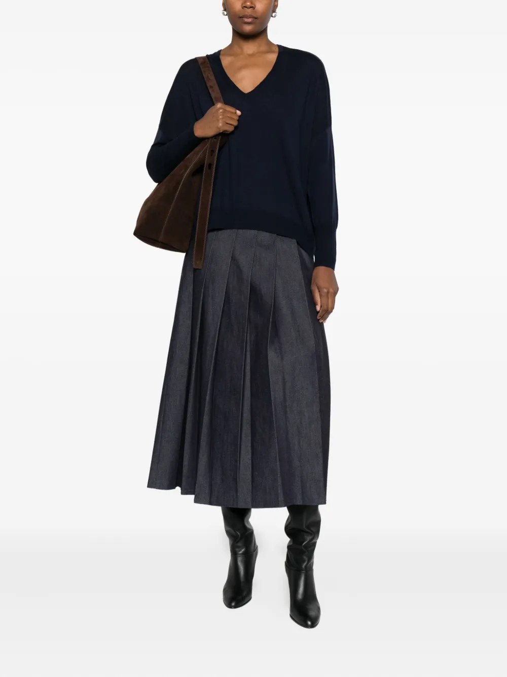 Aragona Fine-knit Jumper In Blue