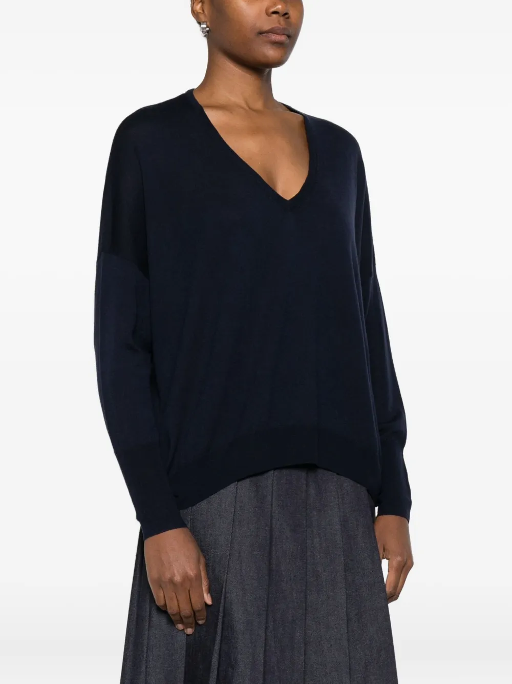 Aragona Fine-knit Jumper In Blue