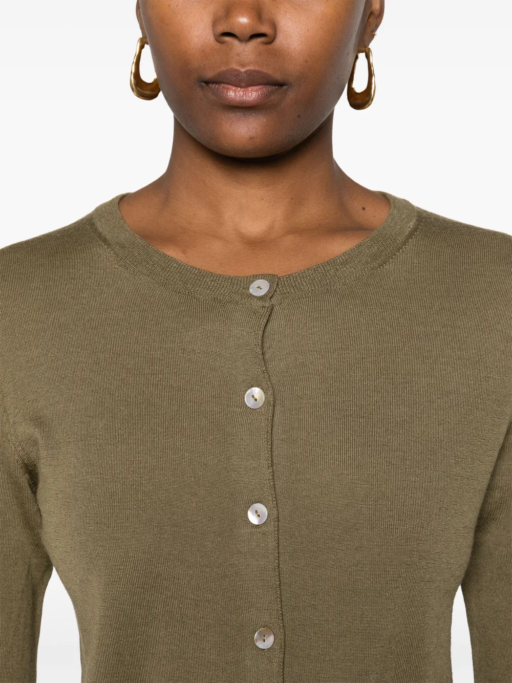 Aragona Buttoned Cardigan In Green