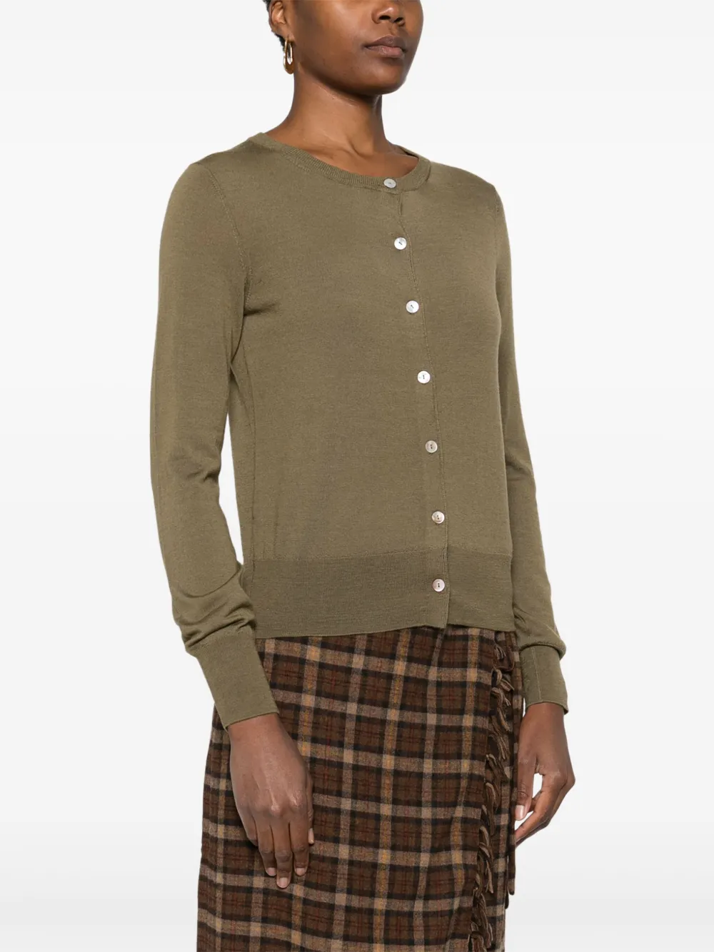 Aragona Buttoned Cardigan In Green