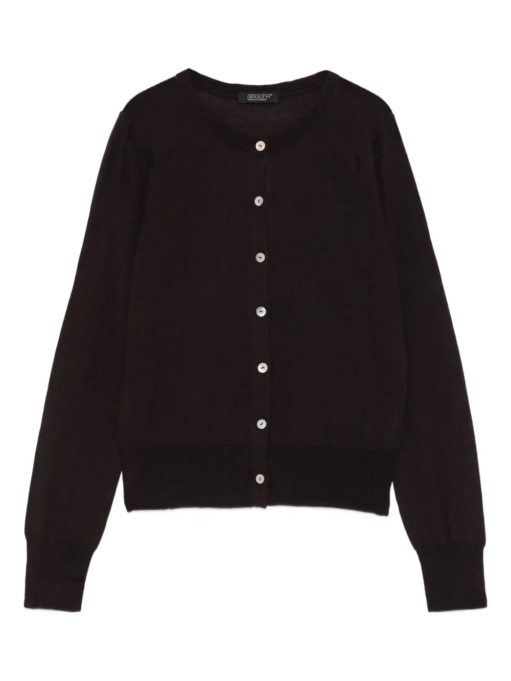 Aragona Fine-knit Cardigan In Brown