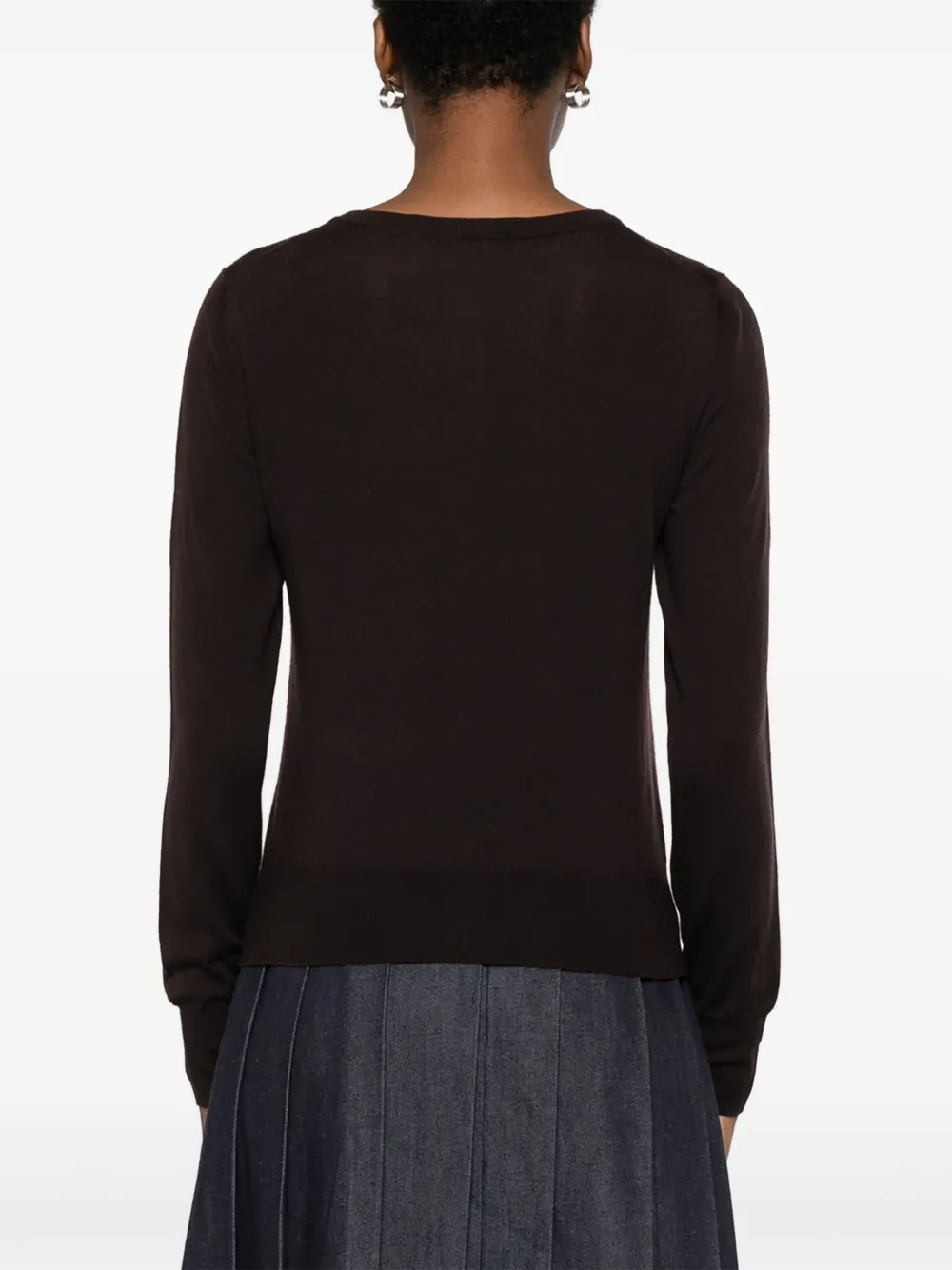 Aragona Fine-knit Cardigan In Brown