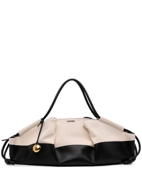 Loewe Pre-Owned شنطة 'XL باسيو' كانفا وجلد لامع كبيرة بحمالة كتف 2010-2020