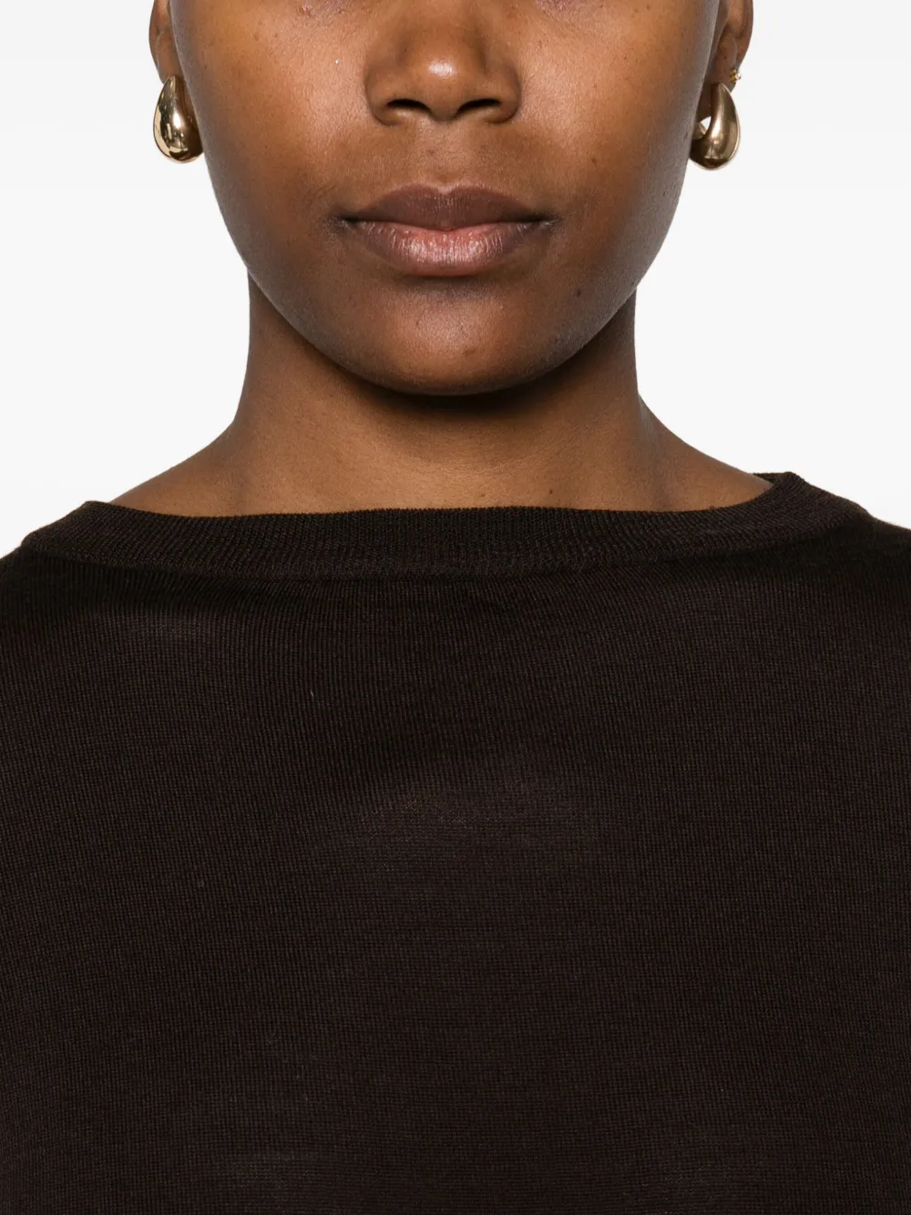 Aragona Fine-knit Jumper In Brown