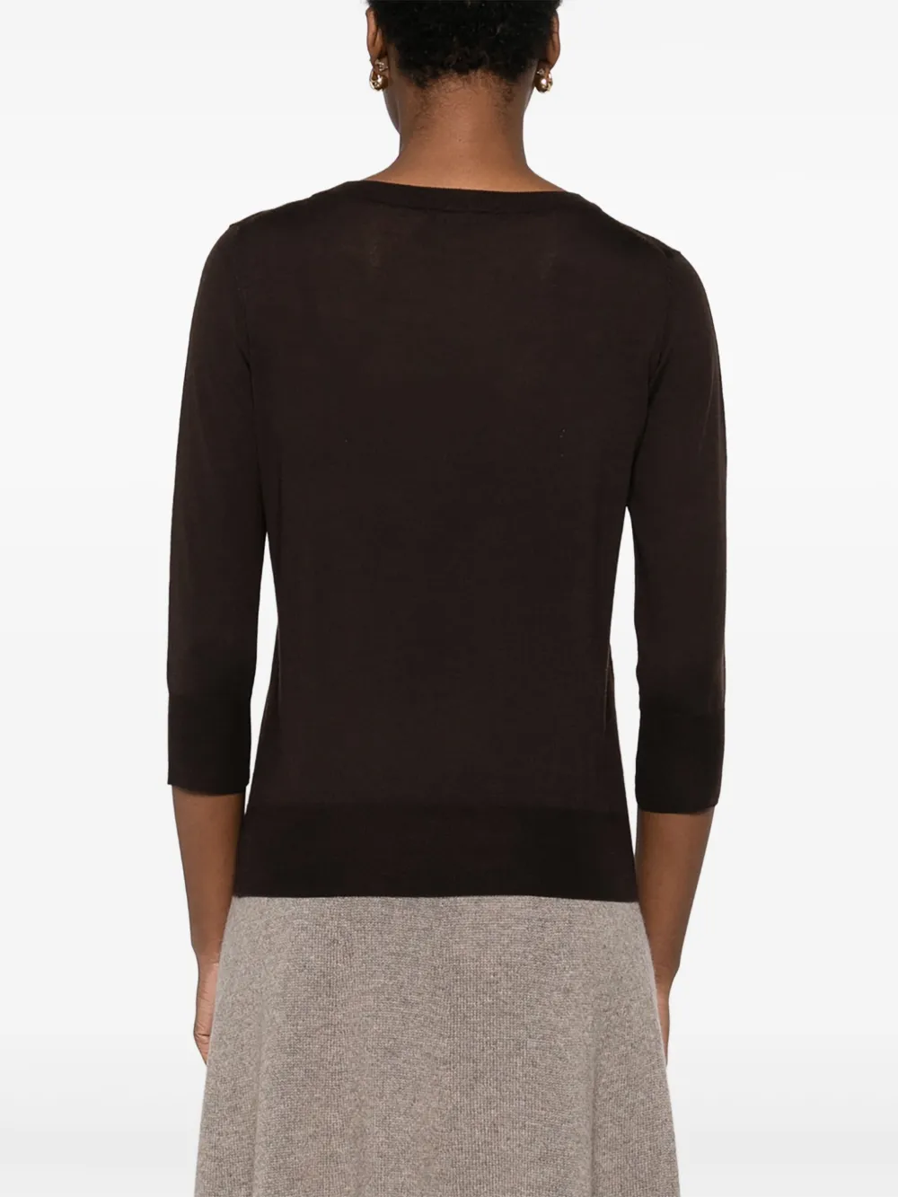 Aragona Fine-knit Jumper In Brown