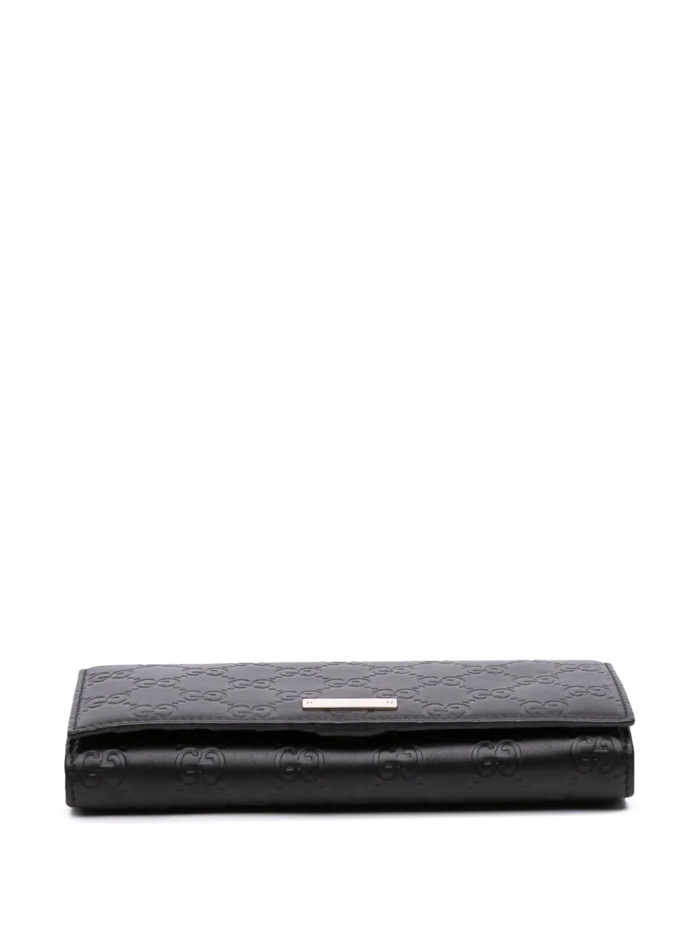 Pre-owned Gucci 2000-2015 Ssima Wallet On Chain Shoulder Bag In Black
