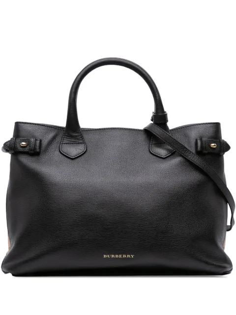 Burberry Pre-Owned 2000-2017 Medium Leather and House Check Banner satchel