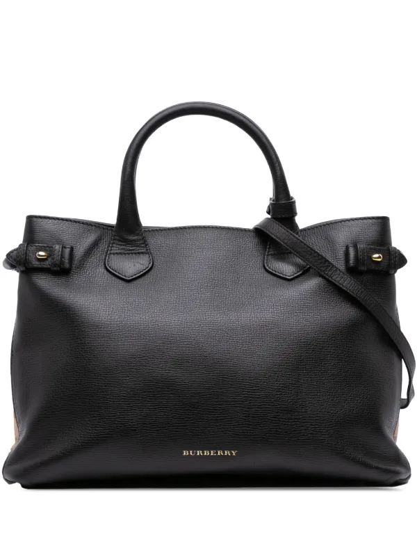 Burberry Pre-Owned Bolsa Satchel Banner Mediana De Piel Con House