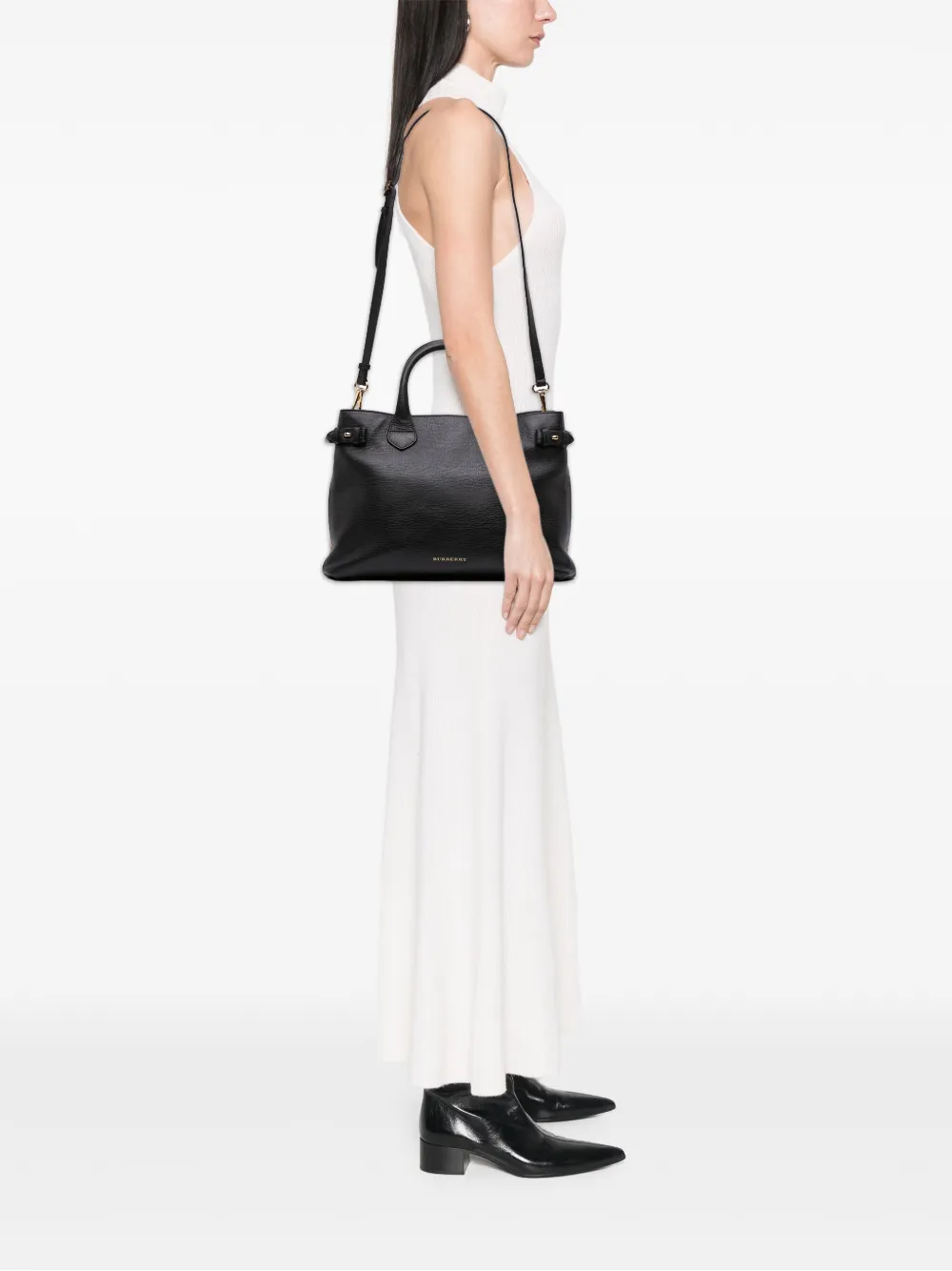 Burberry Pre-Owned 2000-2017 Medium Leather and House Check Banner satchel | Pre-Owned | Image 2