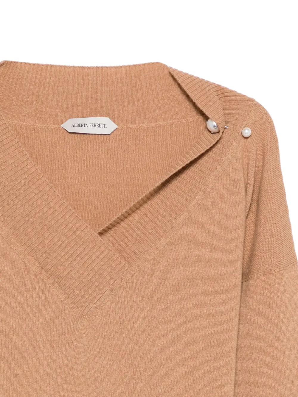 Alberta Ferretti Trui met V-hals Bruin