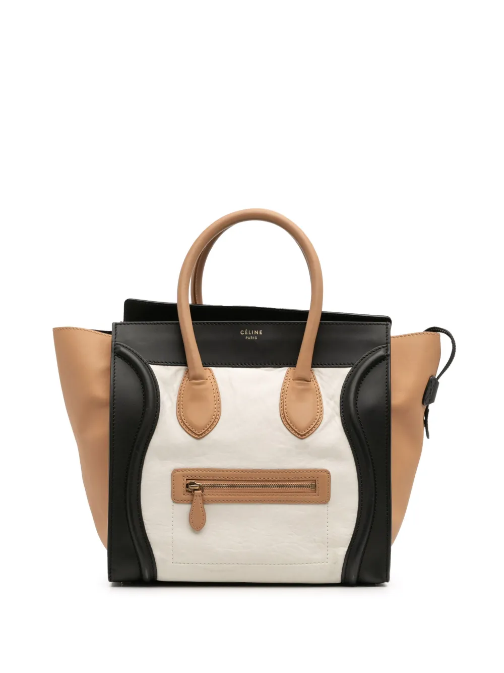 Celine Pre-Owned 2011 ミニ トリコロール カーフスキン ラゲージ トート ハンドバッグ - マルチカラー Celine Pre-Owned 2011 ミニ トリコロール カーフスキン ラゲージ トート ハンドバッグ - マルチカラー