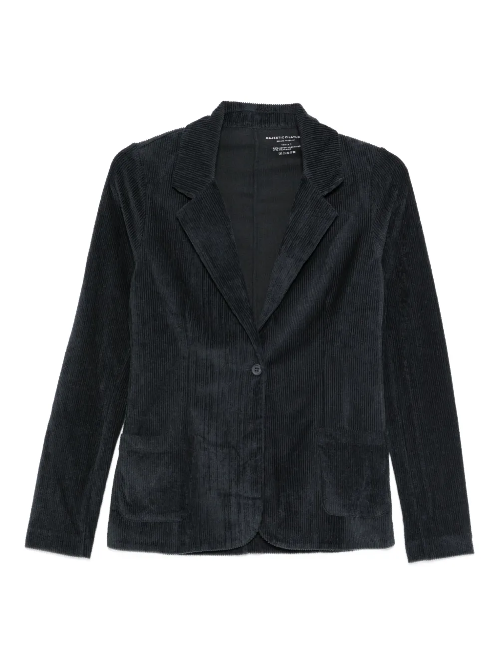 Majestic Buttoned Side-pockets Blazer In Black