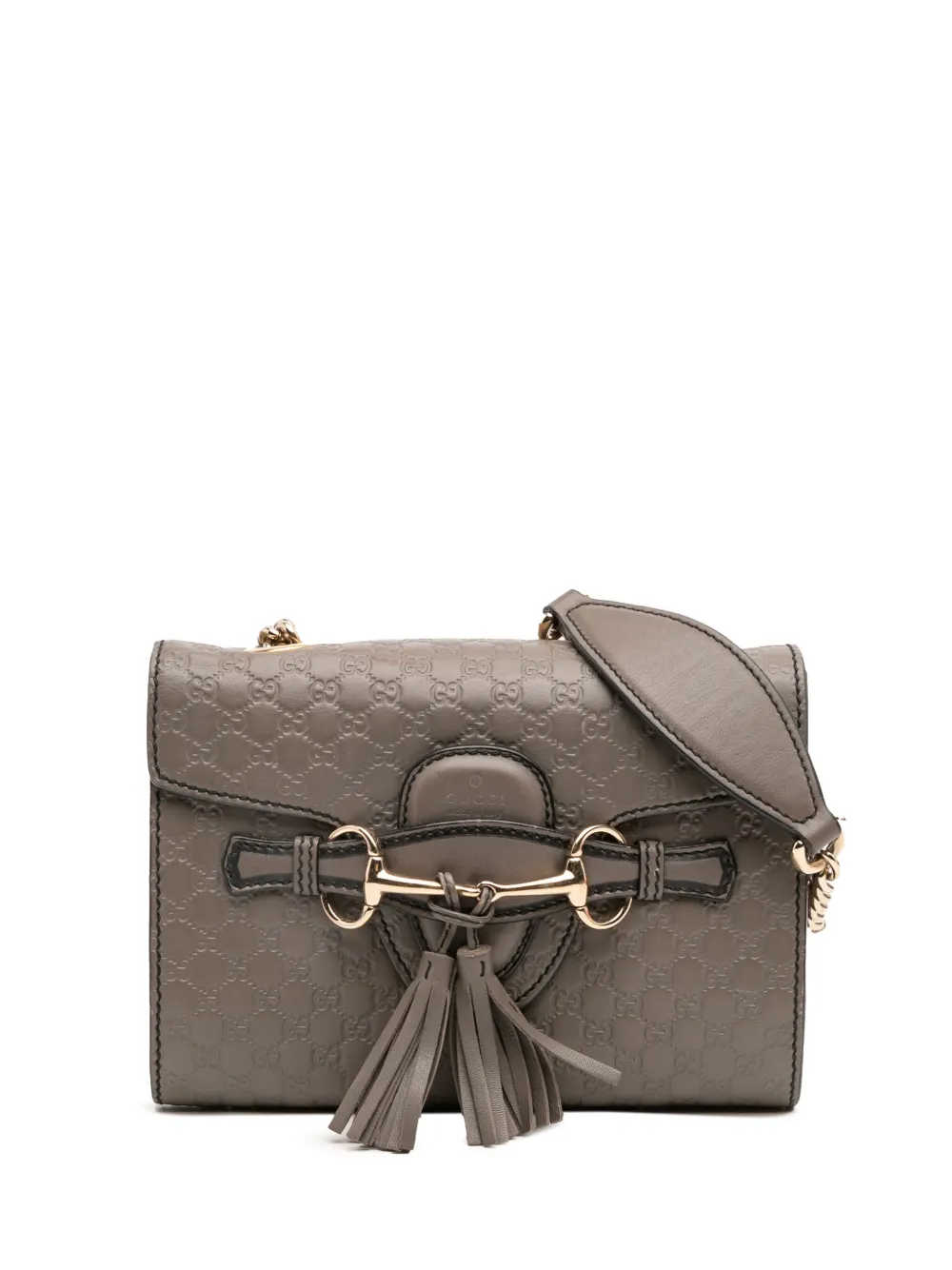 Gucci Pre-Owned 2016-2025 ミニ マイクログッチシマ エミリー ショルダーバッグ - グレー Gucci Pre-Owned 2016-2025 ミニ マイクログッチシマ エミリー ショルダーバッグ - グレー