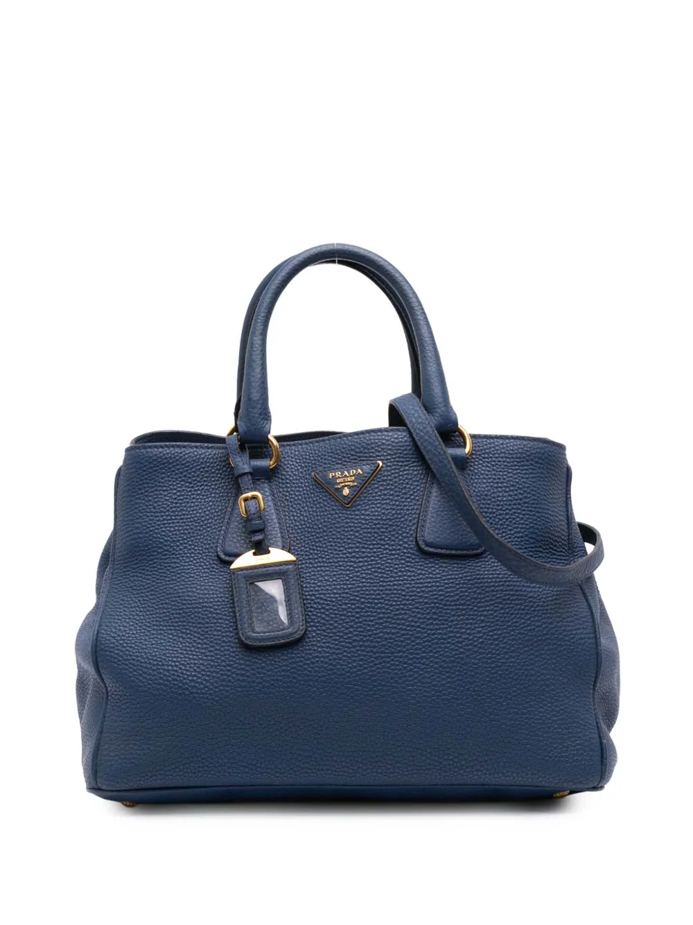 Prada Pre-Owned 2010-2025 Vitello Daino Open Convertible Tote satchel | Blue | Image 1