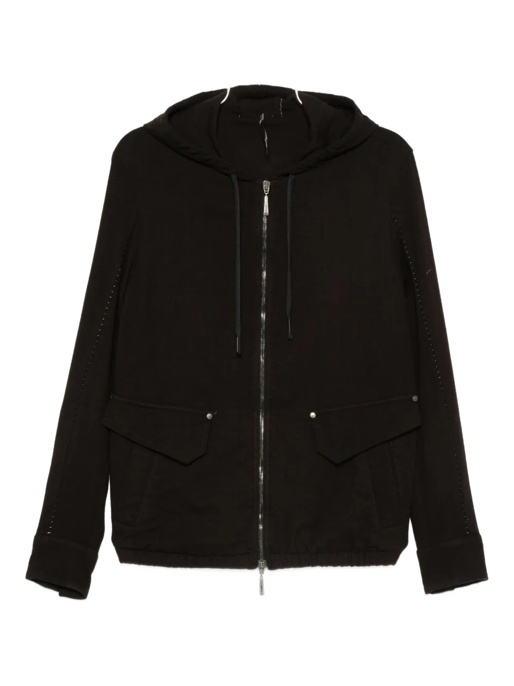 Masnada Zip-up Hooded Jacket In Brown