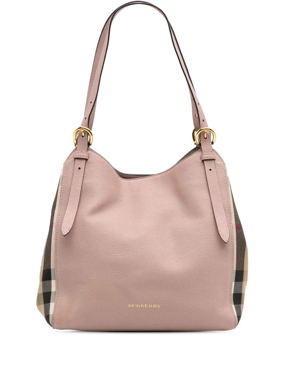 Burberry Pre-Owned 2000-2017 Small Leather and House Check Canvas Canterbury tote bag | Pink | Image 1