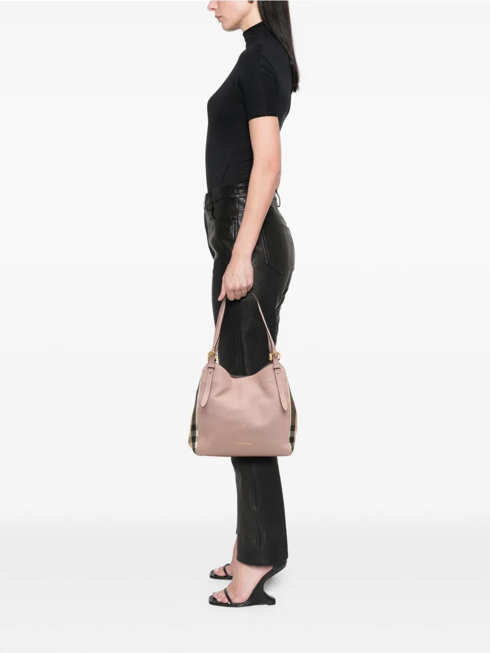 Burberry Pre-Owned 2000-2017 Small Leather and House Check Canvas Canterbury tote bag | Pre-Owned | Image 2