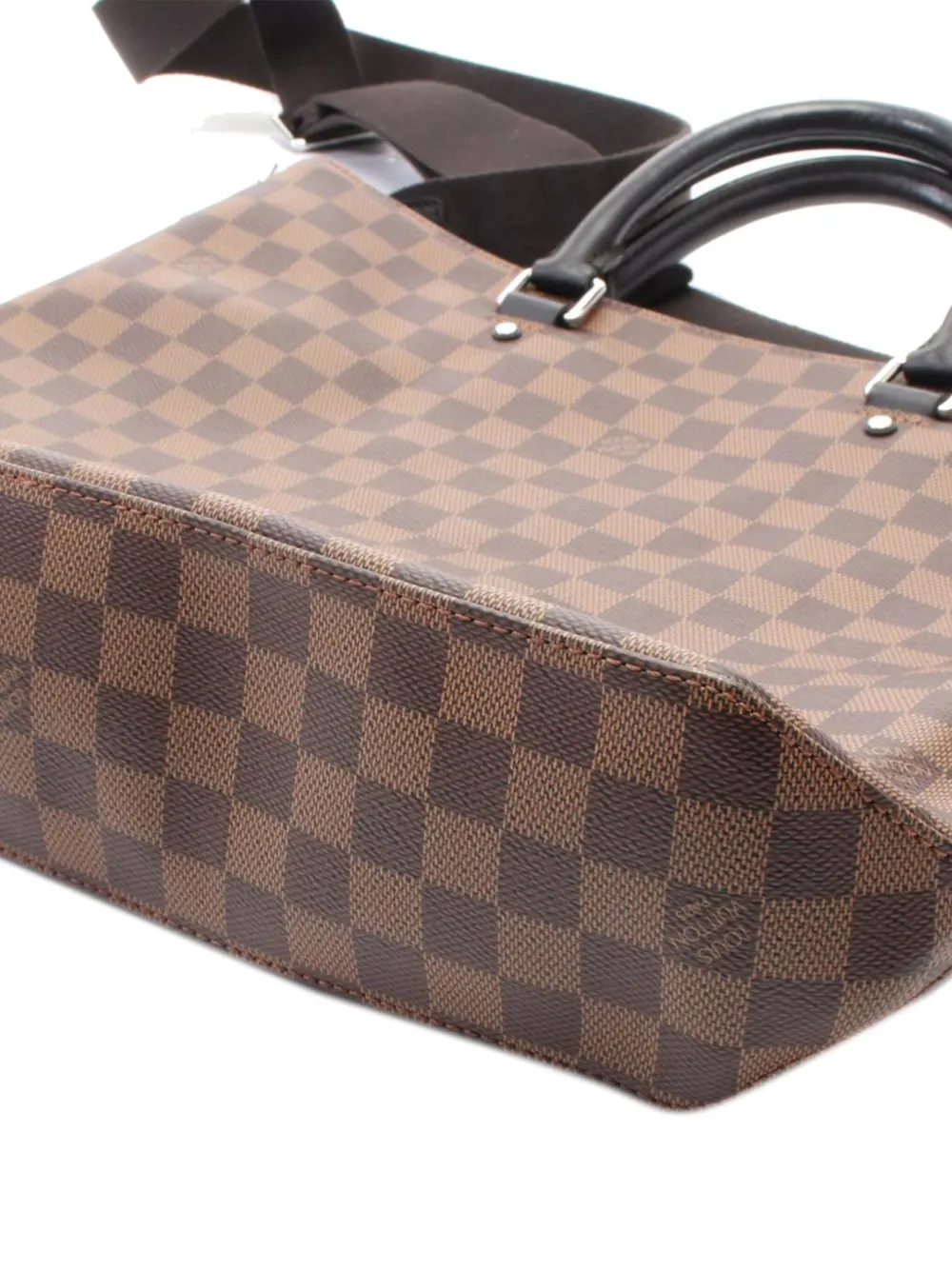 Pre-owned Louis Vuitton 2015 Damier Ebene Jake Tote Satchel In Brown