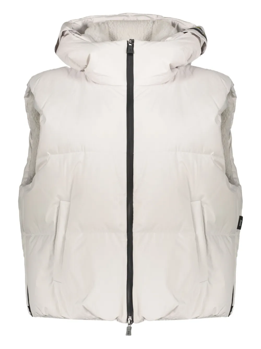 Herno Hooded Quilted Gilet In Neutral