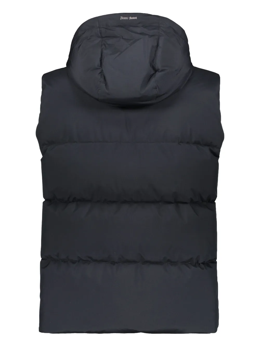 Herno Hooded Full-zip Down Vest In Black