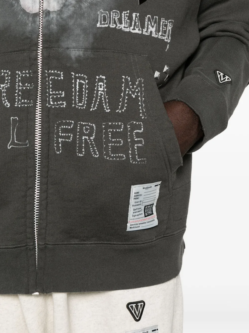 Maison MIHARA YASUHIRO Katoenen hoodie met rits Zwart