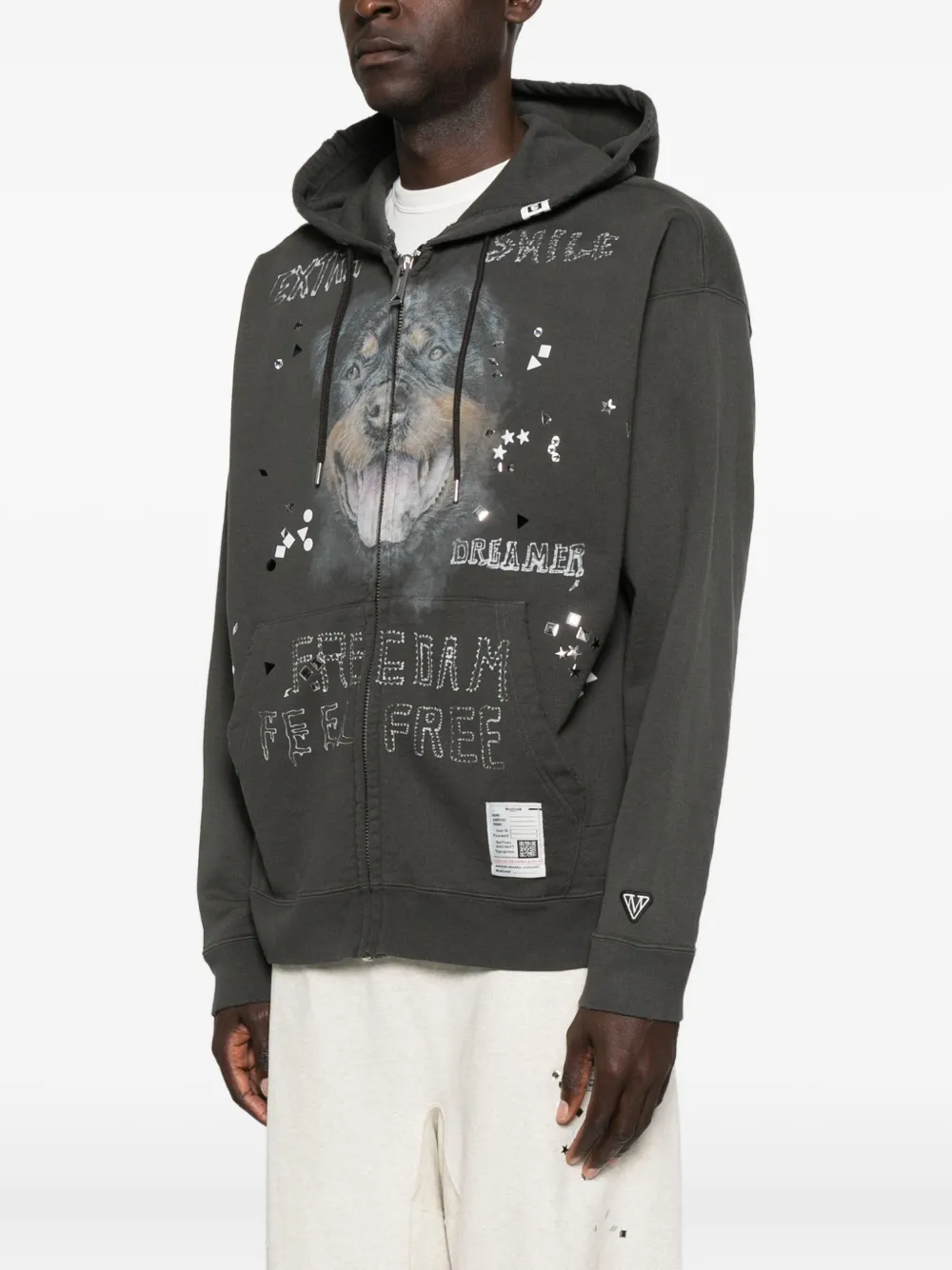 Maison MIHARA YASUHIRO Katoenen hoodie met rits Zwart