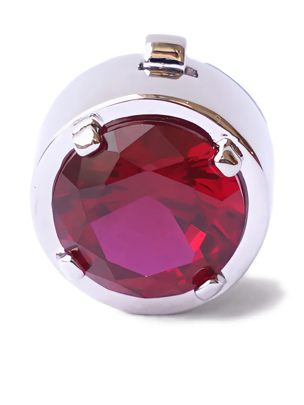 Izabel Display stone-embellished gold-plated button cover | Silver | Image 1