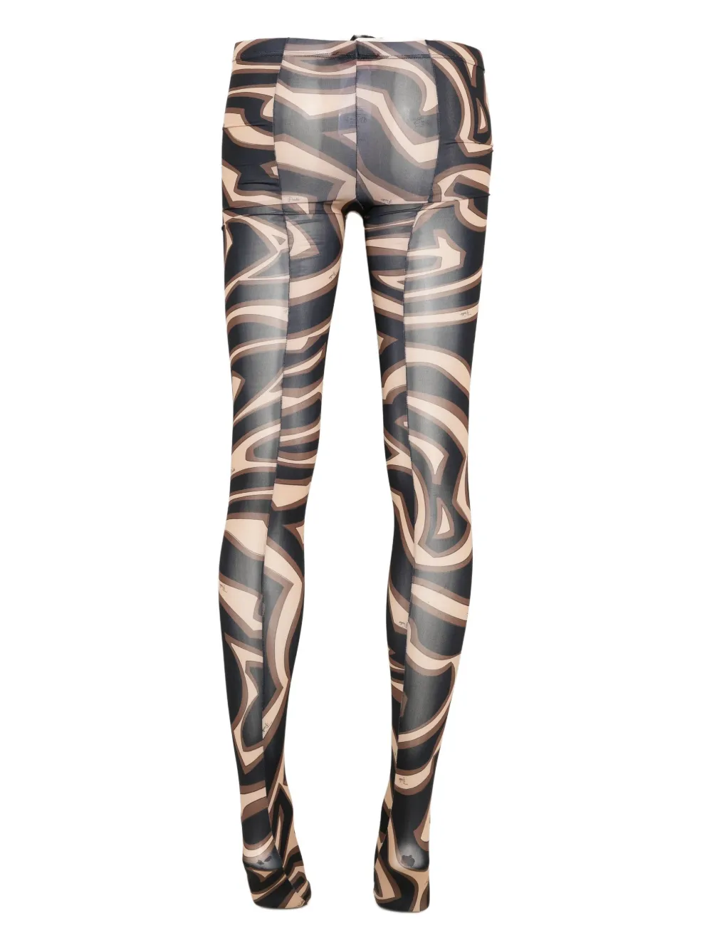 Pucci Abstract-print Tights In Brown