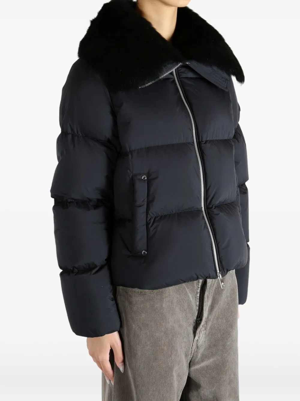 Moose Knuckles Fur Collar Jacket In Black