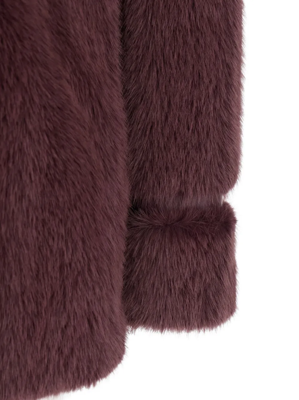 Twinset Violet Double-breasted Coat With Peak Revers In Ecofur Woman In Brown