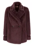 TWINSET double-breasted faux-fur jacket - Purple